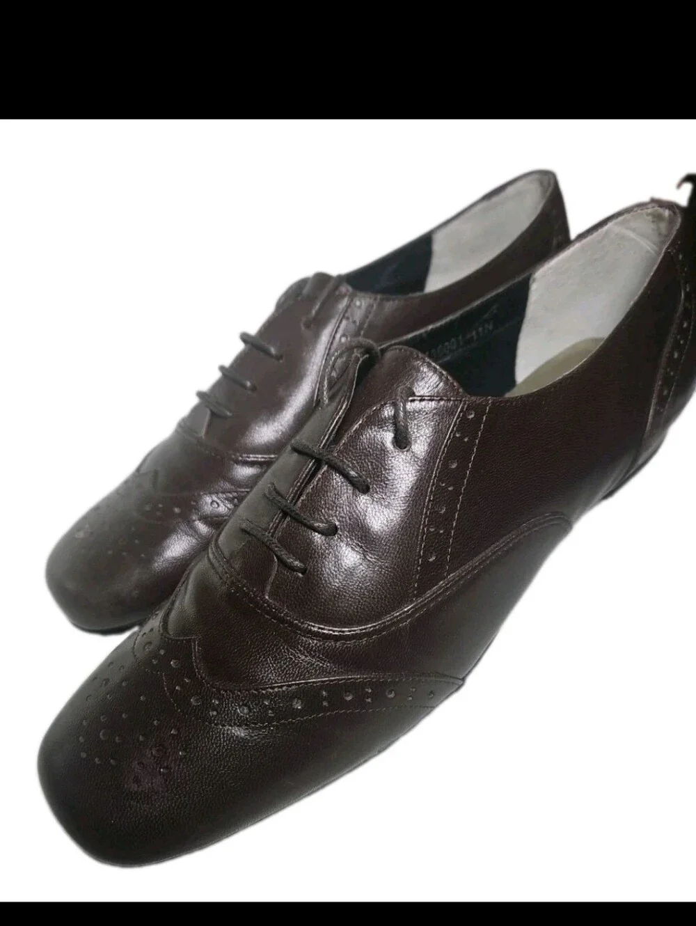Xapeal Dapper Women Leather Sz11N Brown VTG Oxford Wingtip Flat Academia Work[8A